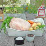 This a photo of a farm fresh chicken from a local farm in Ontario Oregon