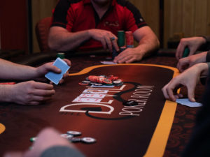 Poker table at Action's Card House in Ontario Oregon