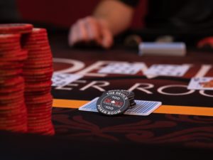 Poker chips at Action's card room in Ontario Oregon