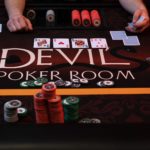 Poker room table at Action's Card House in Ontario Oregon