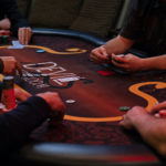 Poker table at a card room in Ontario Oregon