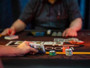 Photo of the poker table at Action's Card House in Ontario Oregon